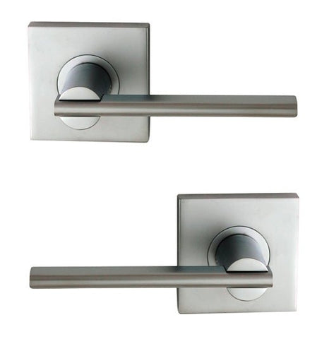 NIDUS DOOR HANDLE MEDITERRANEAN METRO SQUARE PASSAGE LEVER SET SATIN CHROME - primehardware
