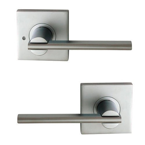 NIDUS DOOR HANDLE MEDITERRANEAN METRO SQUARE PRIVACY LEVER SET SC MMSQPRISC - primehardware