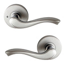 NIDUS DOOR HANDLE MEDITERRANEAN ROMA PRIVACY LEVER SET SATIN CHROME - primehardware