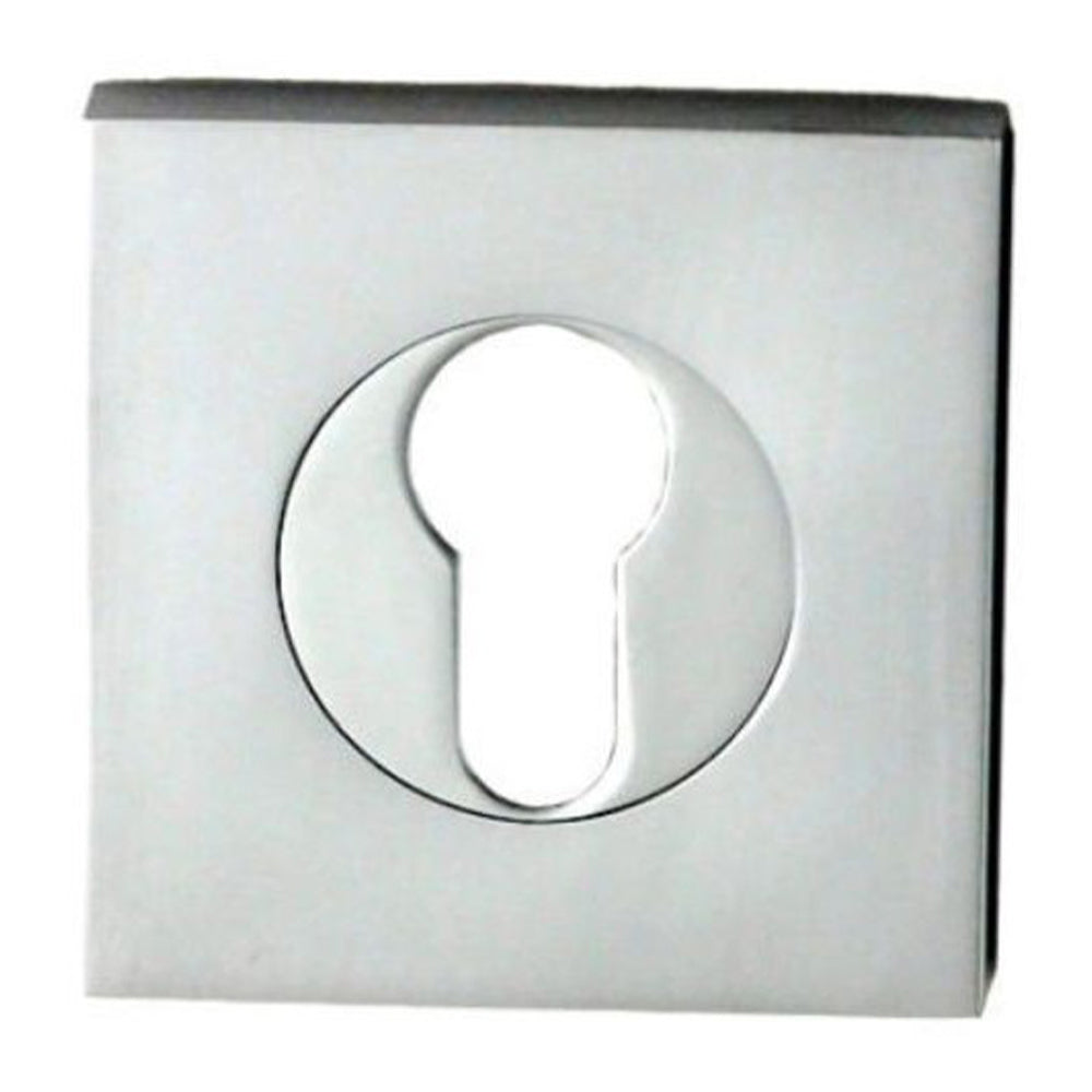 NIDUS Mediterranean Square Rose Door Euro Escutcheon | 2 Finishes - Chrome Plated