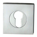 NIDUS Mediterranean Square Rose Door Euro Escutcheon | 2 Finishes - Chrome Plated