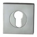 NIDUS Mediterranean Square Rose Door Euro Escutcheon | 2 Finishes - Satin Chrome