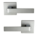 NIDUS DOOR HANDLE MEDITERRANEAN TURIN SQUARE PASSAGE LEVER SET SATIN CHROME - primehardware
