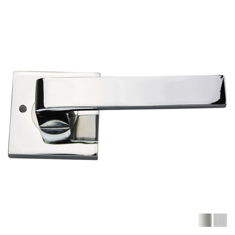 NIDUS Turin Door Lever Square Privacy Set | Brushed Satin Chrome
