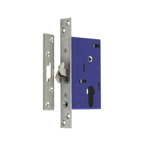 NIDUS OZI-2 Sliding Door Mortice Lock Standard Striker Kit | Satin Chrome
