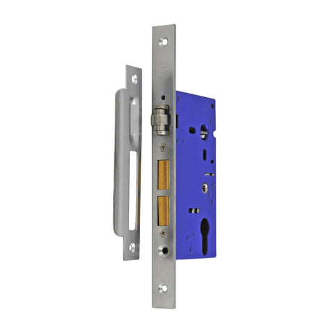 NIDUS OZI-3 Roller Mortice Door Lock 60mm Backset Striker - Satin Chrome / Right Hand