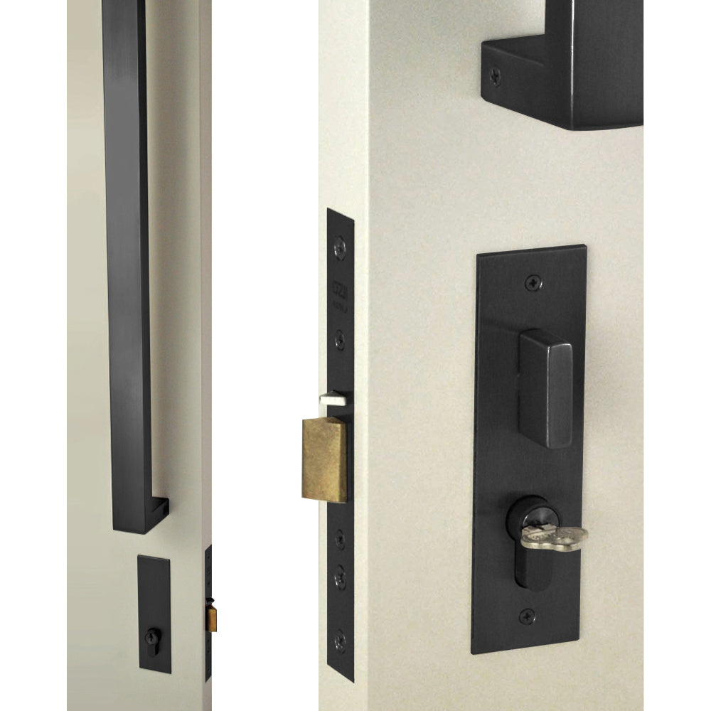 NIDUS OZI-4 Mortice Lock Pull Handle Set | 4 Finishes - Matt Black