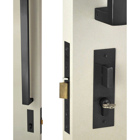 NIDUS OZI-4 Mortice Lock Pull Handle Set | 4 Finishes - Matt Black