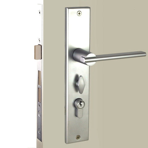 NIDUS OZI-1 Mortice Door Lock Metro Lever Combo | 2 Finishes - Satin Chrome / Left Hand