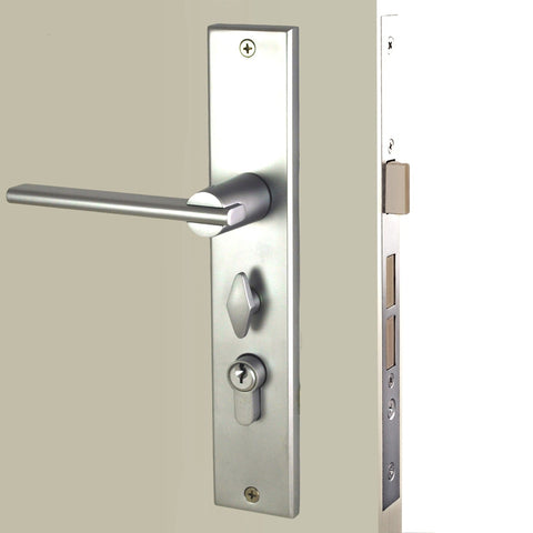 NIDUS OZI-1 Mortice Door Lock Metro Lever Combo | 2 Finishes - Satin Chrome / Right Hand