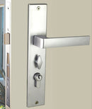 NIDUS Turin OZI-1 Lock Combo Door Lever on Longplate Entrance Set | 4 Finishes - Satin Chrome / Left Hand