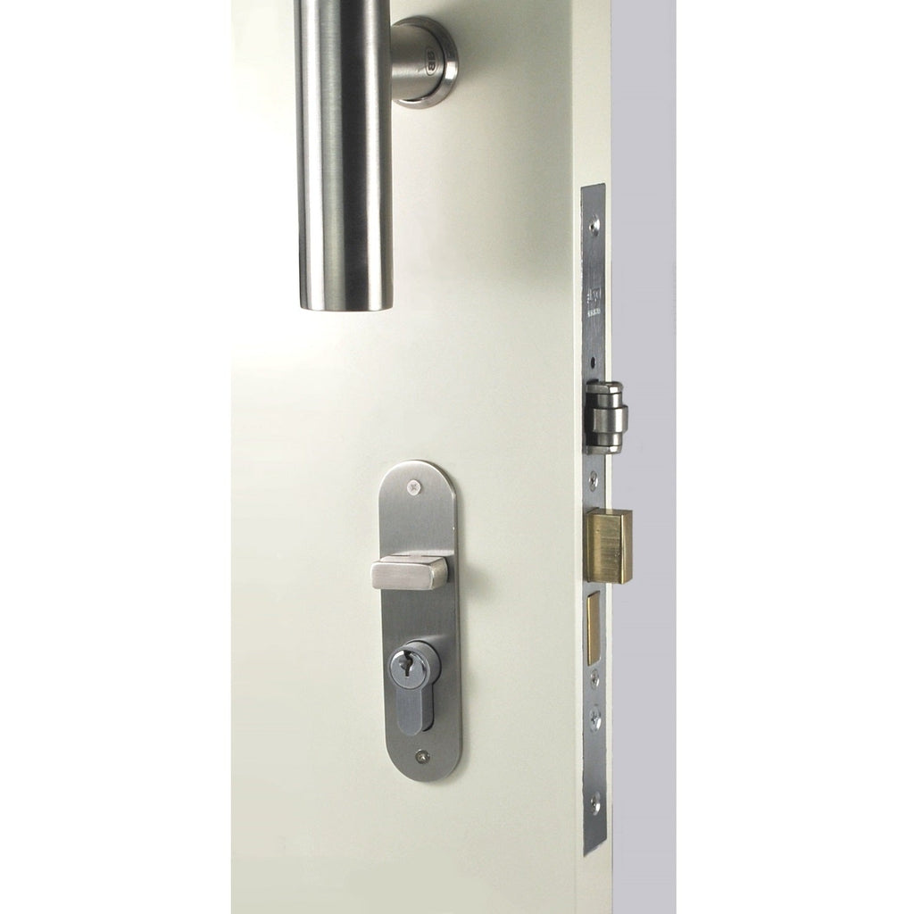 NIDUS OZI-3 Roller Mortice Door Lock Combo Radius - Satin Stainless Steel / Left Hand