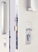 NIDUS Roller Mortice Door Lock Combo Square | 3 Finishes - Polished Stainless Steel / Left Hand