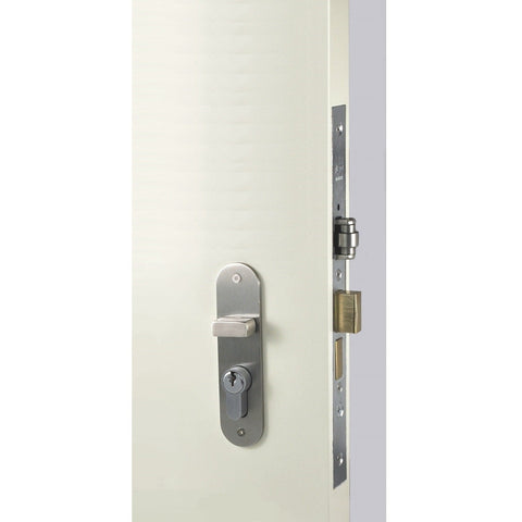NIDUS Radius OZI-3 Roller Mortice Lock Combo | 3 Finishes - Satin Stainless Steel / Left Hand