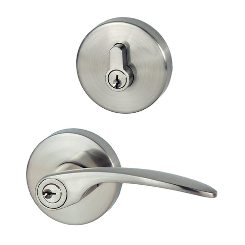 NIDUS Collins Door Handle Entrance with Eurobolt | Brushed Nickel