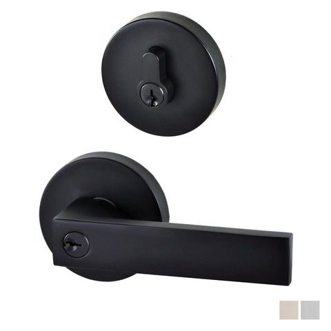 NIDUS Lonsdale Door Lever Round Entrance Set with Eurobolt | 2 Finishes