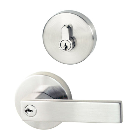 NIDUS Lonsdale Door Lever Round Entrance Set with Eurobolt | 2 Finishes - Polished Chrome