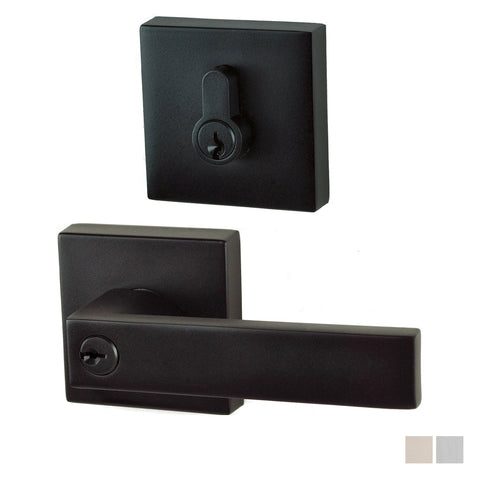 NIDUS Lonsdale Door Lever Square Entrance Set | Polished Chrome