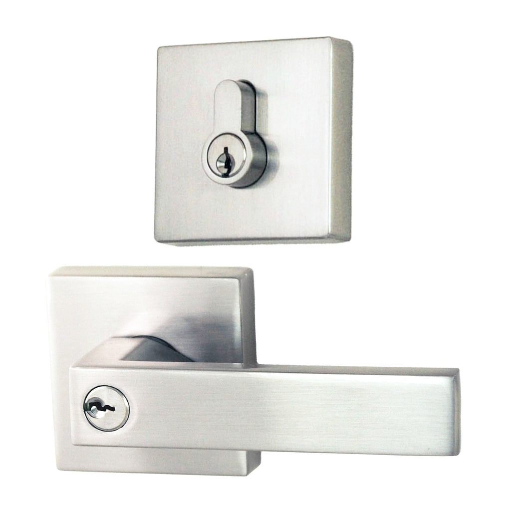NIDUS Lonsdale Door Lever Square Entrance Set | Polished Chrome