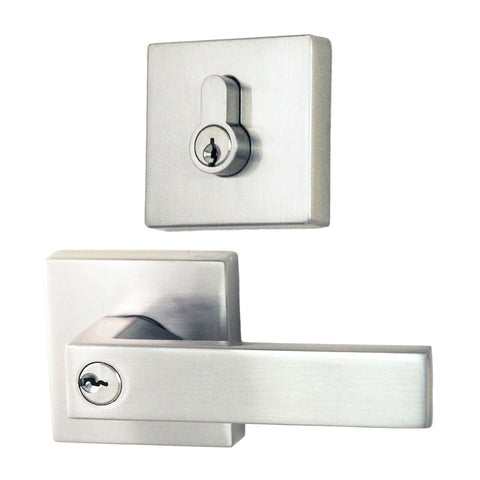 NIDUS Lonsdale Door Lever Square Entrance Set | Polished Chrome