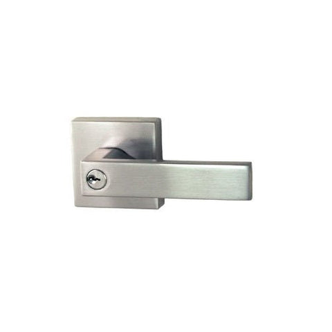 NIDUS DOOR HANDLE LONSDALE ENTRANCE LEVER SET SQUARE BRUSHED NICKEL - primehardware