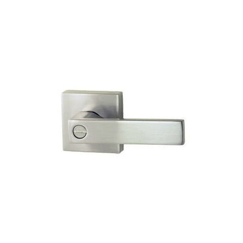 NIDUS DOOR HANDLE LONSDALE PRIVACY LEVER SET SQUARE BRUSHED NICKEL - primehardware