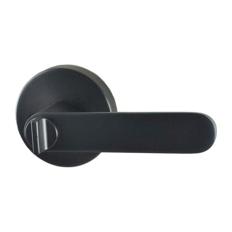 NIDUS Spring Round Rose Radius End Door Lever Privacy Set | 4 Finishes - Graphite Grey