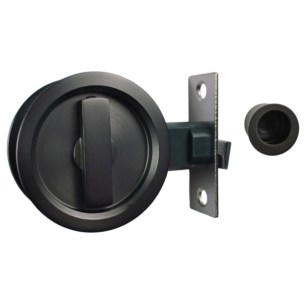 NIDUS Cavity Sliding Privacy Door Lock with Edge Pull | 2 Finishes - Graphite Grey