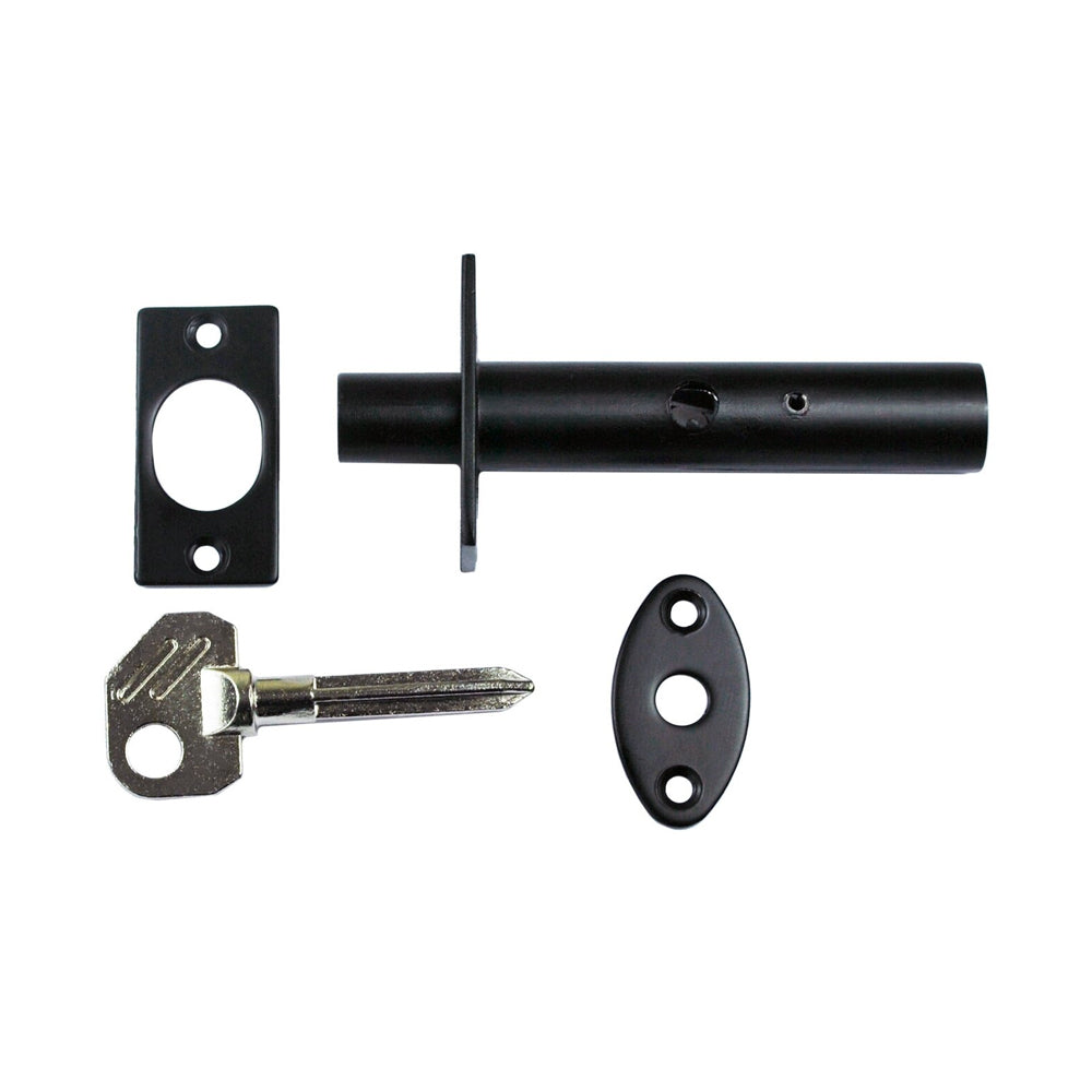 NIDUS Security Auxiliary Door Bolt with Key | 3 Finishes - Matt Black