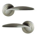NIDUS DOOR HANDLE VENETIAN LIDO LEVER SET BRUSHED STAINLESS STEEL VLIDPAS - SS - primehardware