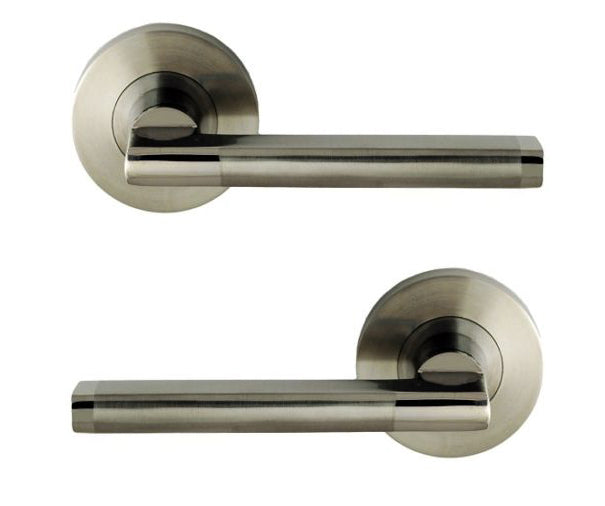 NIDUS Door Handle Venetian Soho Round Lever Set | Two Tone Satin & Polished Stainless