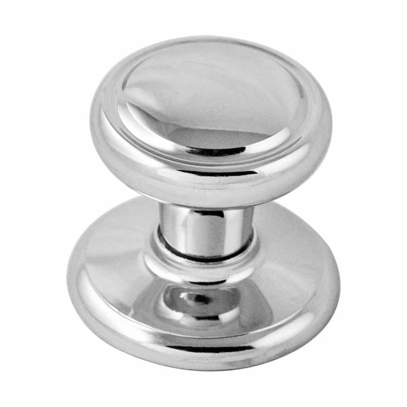 NIDUS WENTWORTH WARDROBE KNOB WHITE WITH POLISHED CHROME BACKPLATE WWKCP - primehardware