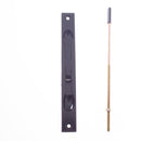 Flush Bolt - Narrow - Surface Mt - Nylon 'D' Tip Black - primehardware