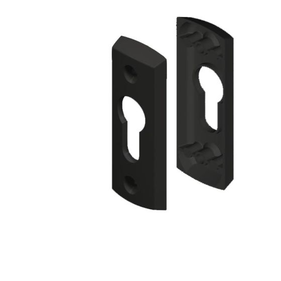 Palladium Bifold High Profile Cylinder Escutcheon Set Black - primehardware