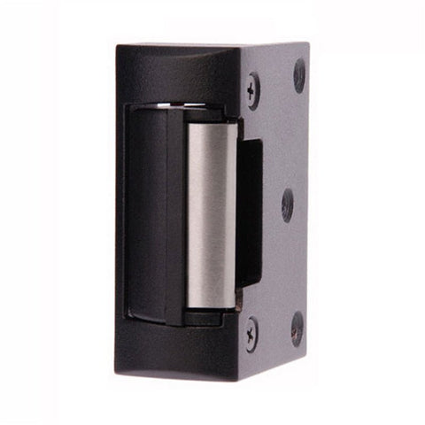 Black and silver door lock mechanism on a white background