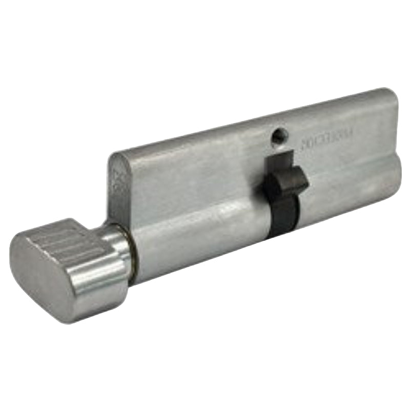 PROTECTOR Euro Single Cylinder and Turn with Fixed Cam LW4 Profile KA Satin Chrome 100mm - PCT100-5P-KA-SC    PCT1005PKASC
