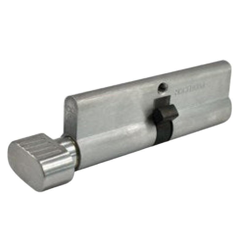 PROTECTOR Euro Single Cylinder and Turn with Fixed Cam LW4 Profile KD Satin Chrome 90mm - PCT90-5P-KD-SC    PCT90SC