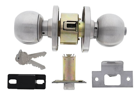 Carbine Epsom 3000 Cylindrical Entrance set, 60mm backset, C4 Keyed to Differ, Boxed, Satin Stainless Steel - primehardware