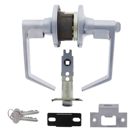 Carbine Rosehill Tiebolt Entrance set, 60 - 70mm backset, C4 Keyed to Differ, Boxed, Brushed Satin Chrome - primehardware