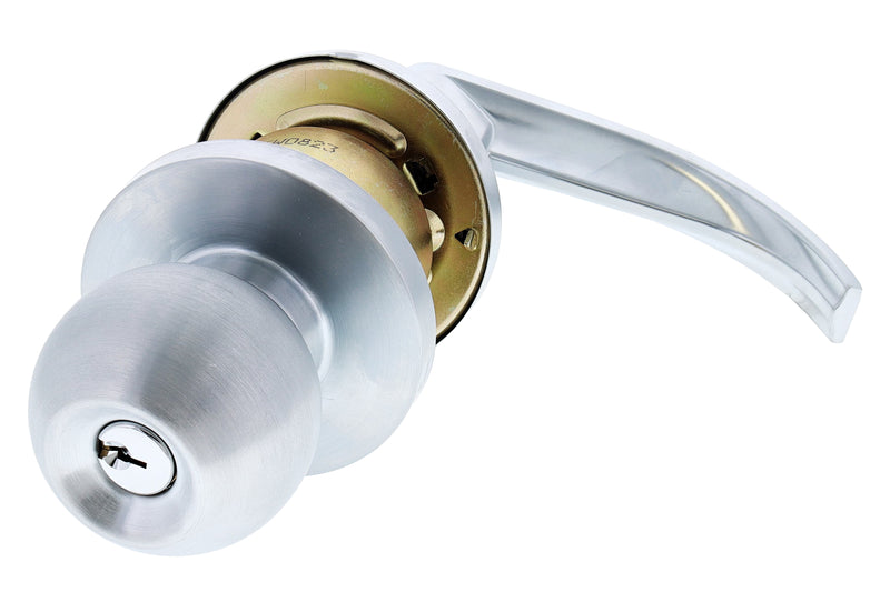 Carbine York cylindrical knob lever vestibule SS 60mm