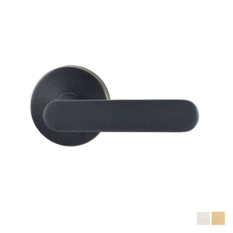 NIDUS Spring Round Rose Radius End Door Lever Passage Set | 3 Finishes