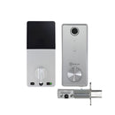 Set of electronic door locks on a white background
