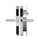 Digital door handle with electronic lock mechanism on a white background