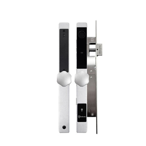 Smart door lock system on a white background
