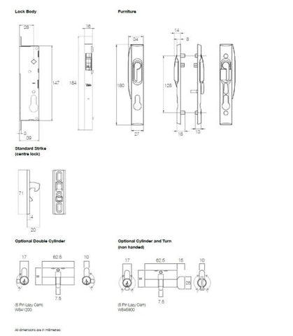 Quattro Sliding Security Door Lock No Cylinder Black - primehardware