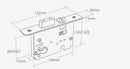 Technical draing of a roller mortice lock