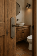 Zanda Balmain Lever on Long Plate Rustic Brass & Vintage Pewter - primehardware