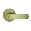 NIDUS Spring Round Rose Radius End Door Lever Privacy Set | 4 Finishes - Satin Brass