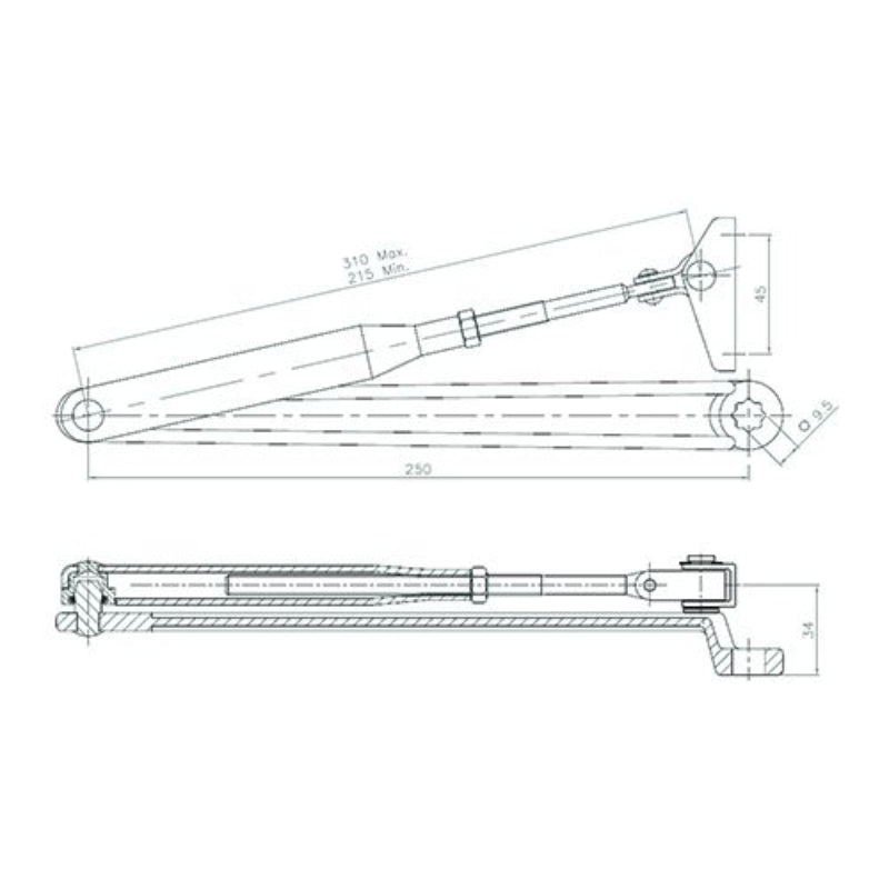 Lockwood 7714 Series Standard Arm Assembly Silver  SP7714-153SIL