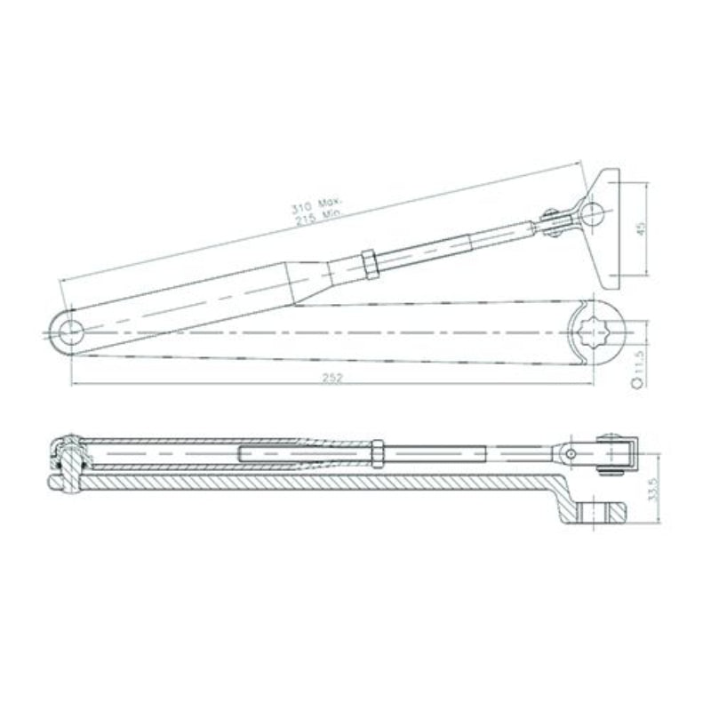 Lockwood 7726 Series Standard Arm Assembly Silver  SP7726-153SIL